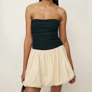 Reformation Black and White Clea Dress